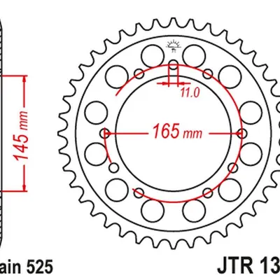 JT Zębatka tylna stalowa [43 zębów] HONDA NTV 650 BROS 88-91 / NT/NTV/VFR 400 87-91