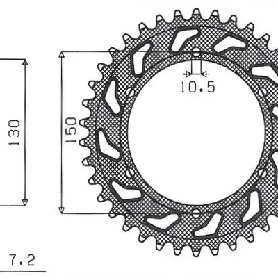 SUNSTAR Zębatka tylna stalowa HONDA XL600V TRANSALP 87-99 / XL700V 08-13 [47]