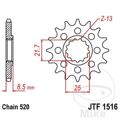 Zębatka przednia JT JTF1516.14 (14Z)