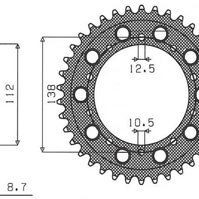 SUNSTAR Zębatka tylna stalowa HONDA CBF 1000 10-15 / VTR 1000 FIRE STORM 97-05 / CBR 900 RR 92-95  [42]