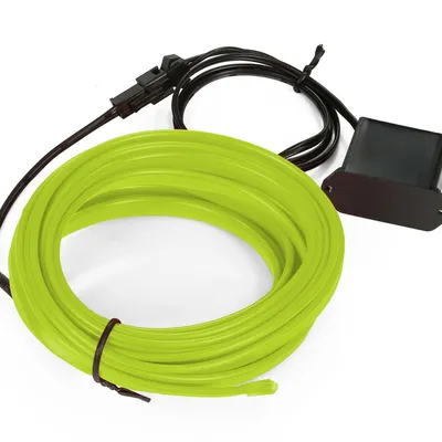 Zestaw El Wire Limonkowy 2M - Światłowód Ambient Light EL Wire z dołączonym inverterem 12V