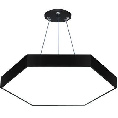 LPL-003 | Lampa sufitowa wisząca LED 50W | heksagon pełny | aluminium | CCD niemrugająca | Φ60x6