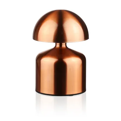 HJA41-COPPER | Lampka stołowa LED Grzybek | Bezprzewodowa lampka do hotelu, restauracji | Nocna lampka dotykowa