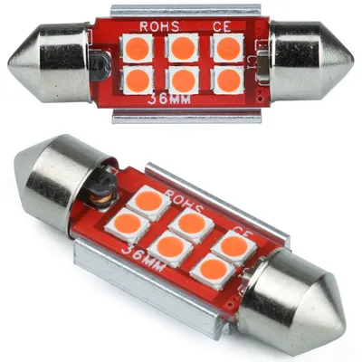 Żarówka samochodowa LED C5W 6 SMD 3535 CAN BUS czerwona