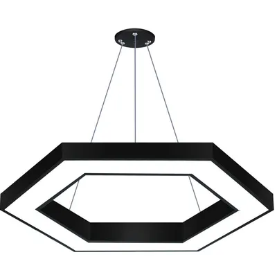 LPL-002 | Lampa sufitowa wisząca LED 60W | heksagon | aluminium | CCD niemrugająca | Φ100x6