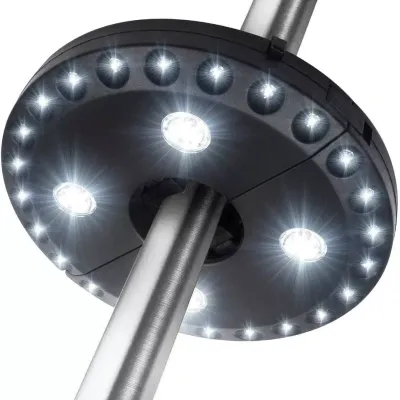 LY-G003 | Lampa pod parasol ogrodowy ⌀22-45mm | 28 diod LED, 3 tryby świecenia, zasilanie 4x AA