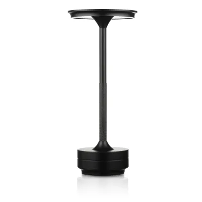 HJA-25-BLACK | Lampa stołowa z trzema barwami świecenia | Lampka nocna z wbudowanym akumulatorem