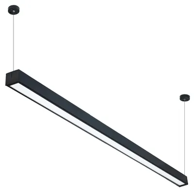 Liniowa lampa wisząca 120 cm | Biurowy, czarny moduł LED 20W | Szerokość lampy 5 cm