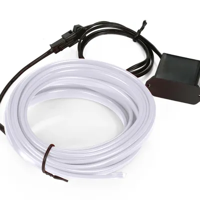 Zestaw El Wire Biały zimny 5M - Światłowód Ambient Light EL Wire z dołączonym inverterem 12V