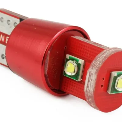 Żarówka samochodowa LED W5W T10 3 SMD CREE CANBUS RED