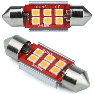 Żarówka samochodowa LED C5W 6 SMD 3535 CAN BUS pomarańczowa