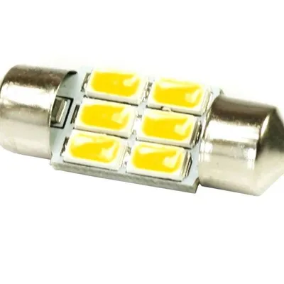 WW Żarówka samochodowa LED C5W 6 SMD 5630 Biała ciepła