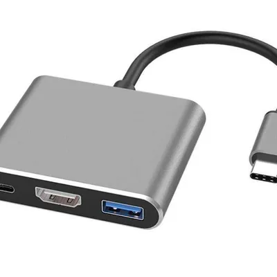 HDTC-20CM | Adapter USB-C Typ-C 3.1 do HDMI / USB-C / USB | 4K | do Macbook Air