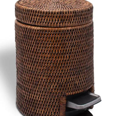 DECOR WALTHER BASKET TE kosz na śmieci z pedałem rattan ciemny