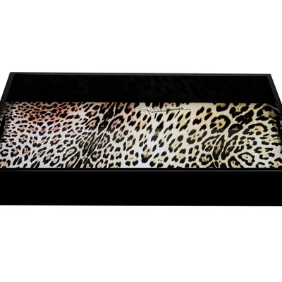 Taca drewniana duża Roberto Cavalli Jaguar 30x45 cm