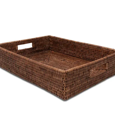 DECOR WALTHER BASKET TRAY tacka głęboka rattan ciemny