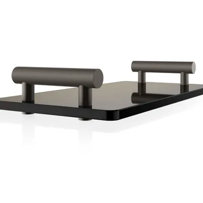 DECOR WALTHER BAR TAB taca łazienkowa szkło ciemny brąz / ciemny metal mat