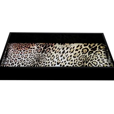 Taca drewniana średnia Roberto Cavalli Jaguar 25x35 cm