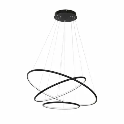 LAMPA WISZĄCA ORION BLACK 99W LED, 3 okręgi, czarna, designerska, nowoczesna