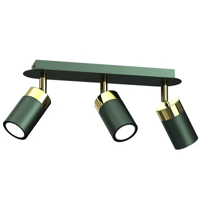 Lampa sufitowa JOKER GREEN/GOLD 3xGU10, zielona, złota, potrójna, kierunkowa