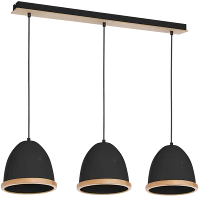 Lampa wisząca STUDIO BLACK 3xE27, potrójna, czarny, złoty, 3 klosze