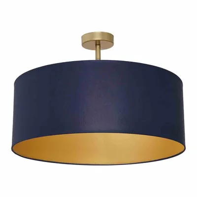 Lampa sufitowa BEN NAVY BLUE/GOLD 3xE27, czarna, złota, okrągła