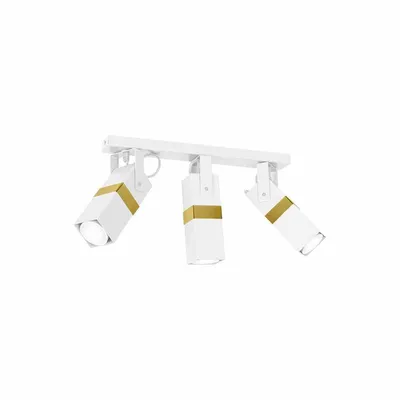 Lampa sufitowa, potrójna, biała, złota, kierunkowa VIDAR WHITE/GOLD 3xGU10