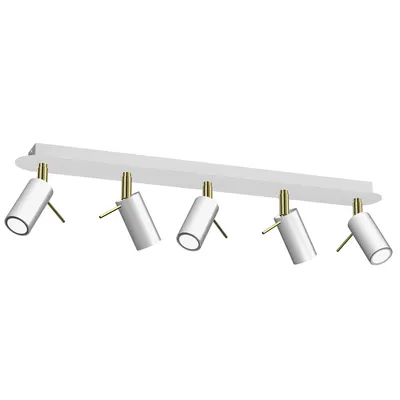 Lampa sufitowa PRESTON GOLD/WHITE 5x mini GU10, 5 kloszy, biała, kierunkowa