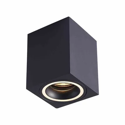 Bima Ring Square Black 1xGU10, czarna lampa sufitowa, kwadrat