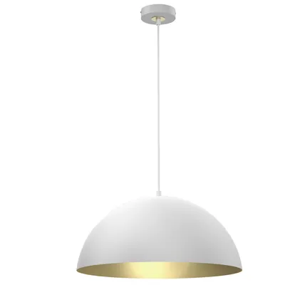 Lampa wisząca BETA WHITE/GOLD 1xE27 45cm, pojedyncza, biała, złota