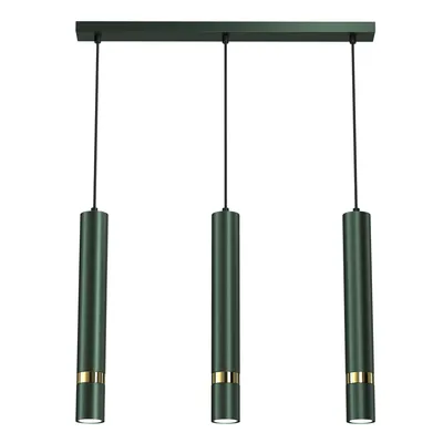 Lampa wisząca JOKER GREEN/GOLD 3xGU10, zielona, złota, potrójna, tuba