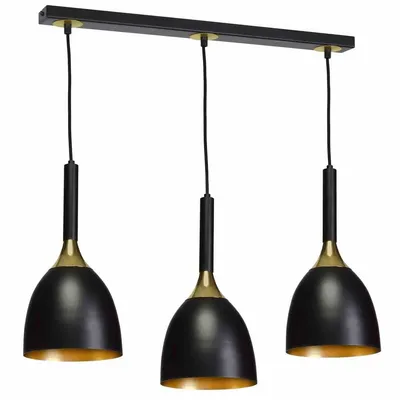 Lampa wisząca, czarna/złota potrójna CLARK BLACK/GOLD 3xE27