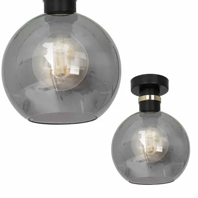 Lampa sufitowa OMEGA BLACK / GOLD 1xE27 kula, srebrna, pojedyncza