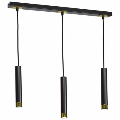 Lampa wisząca tuba, nad stół, wyspę czarna/złota DANI BLACK/GOLD 3xGU10