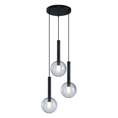 Lampa wisząca NIKO BLACK 3xG9, czarna, potrójna, 3 klosze