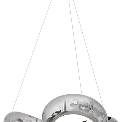 LAMPA WISZĄCA MERCURIO 36W LED, srebrna, potrójna, 3 klosze