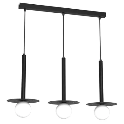 Lampa wisząca FUTURA 3xG9, potrójna, czarna, kule, 3 klosze