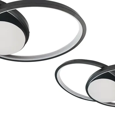 Lampa sufitowa, zawijasy, czarna FOCUS 40W LED