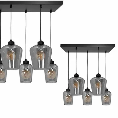 Lampa wisząca 5 kloszy SANTIAGO SMOKED 5xE27