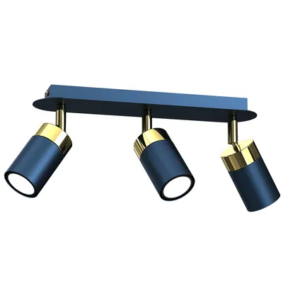 Lampa sufitowa JOKER NAVY BLUE/GOLD 3xGU10, potrójna, kierunkowa, granatowa