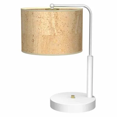 Lampa gabinetowa, na biurko, biurkowa, korek CORK White/Cork 1xE27