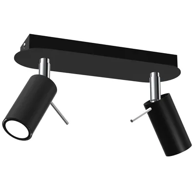 Lampa sufitowa PRESTON BLACK/CHROME 2x mini GU10, podwójny, kierunkowy, czarny