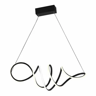 Lampa wisząca LOCA BLACK 56W LED zawijasy, czarna