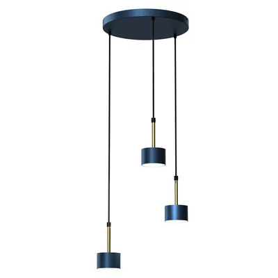 Lampa wisząca ARENA BLUE/GOLD 3xGX53, granatowa, złota, potrójna