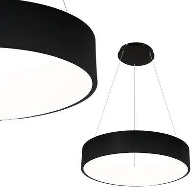 Lampa wisząca OHIO BLACK 24W LED czarna, wisząca, nowoczesna