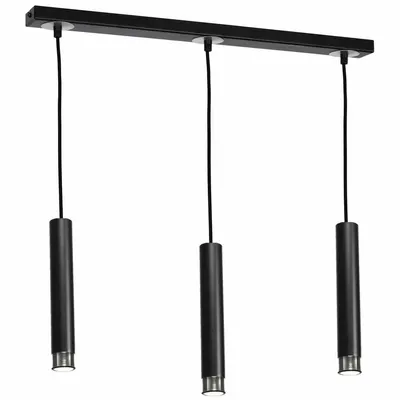 Lampa wisząca, czarna, nad stół, wyspę, potrójna DANI BLACK/CHROME 3xGU10