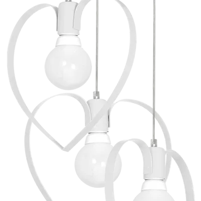 Lampa wisząca AMORE WHITE 3xE27, 3 serduszka serca, serce, białe