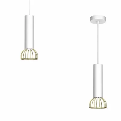 Lampa wisząca, biała, pojedyncza DANTE White/Gold 1x mini GU10