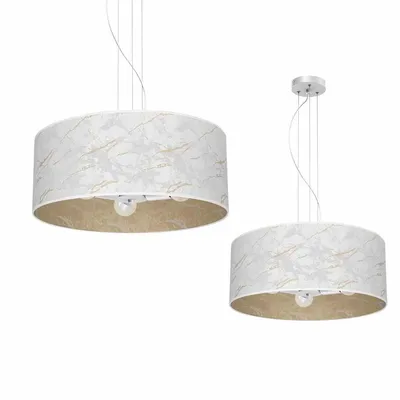 Lampa wisząca, biała, złota, okrągła SENSO White/Gold 3xE27