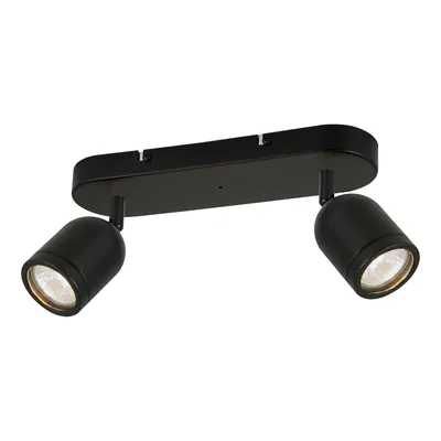 Lampa sufitowa PORTER 2XGU10 IP44, czarny, kierunkowy, podwójny